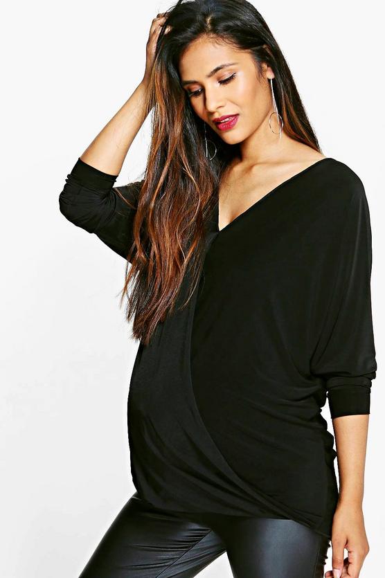 Maternity Emma Slinky Long Sleeve Wrap Top